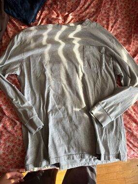 Light Gray Long Sleeve Pocket Tee